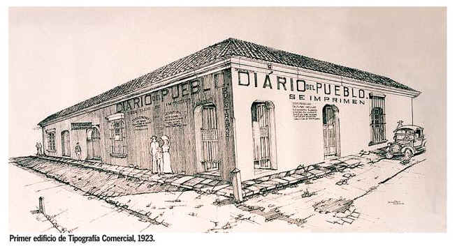 Primer edificio de Tipografía Comercia, 1923